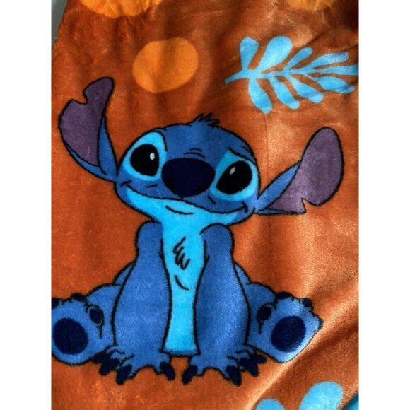 Disney Stitch Halloween Plush Throw Blanket Pumpkin Orange  50 X 70” Autumn Fall - Picture 12 of 12